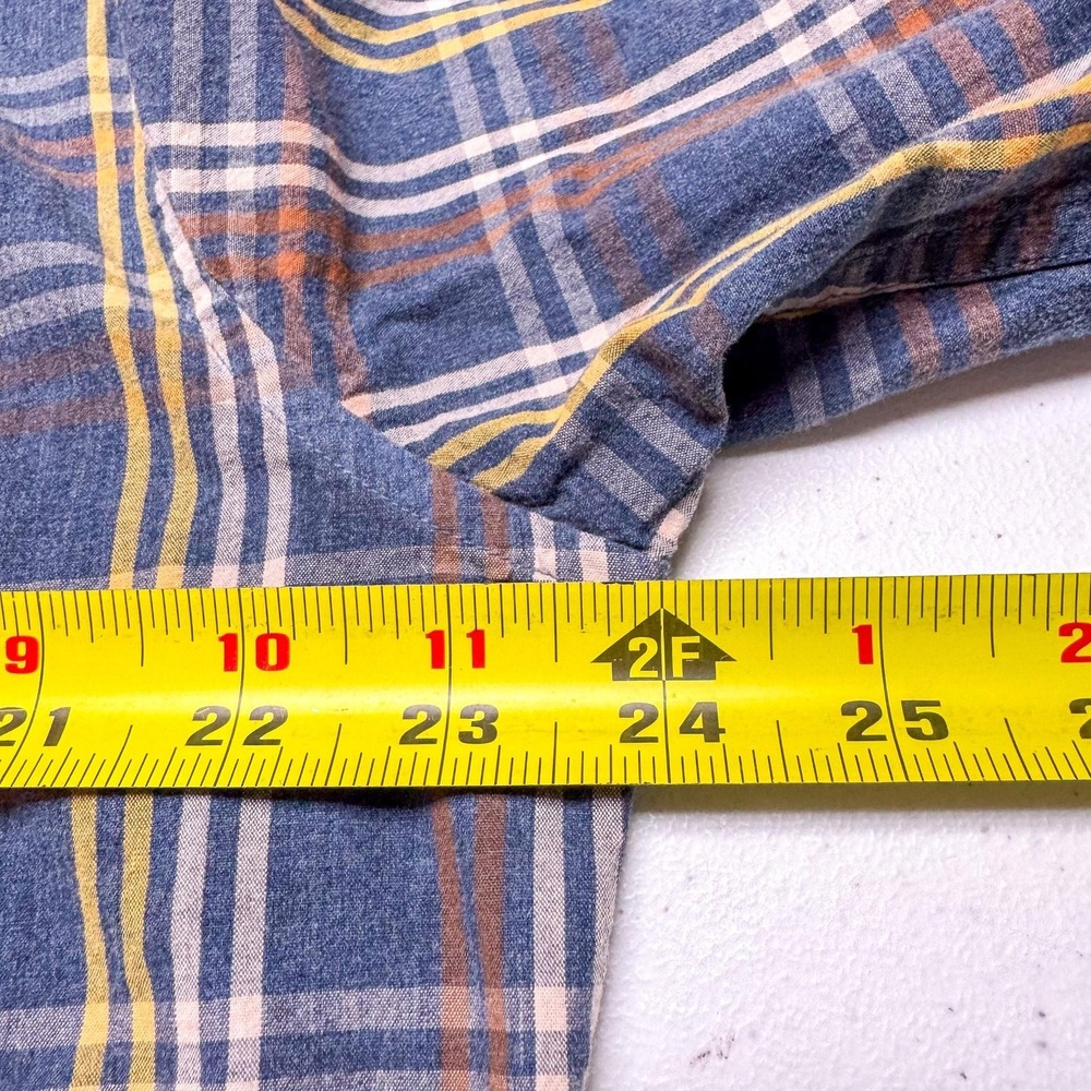 Brooks Brothers 346 Shirt Mens Large Blue Orange Plaid Slim Fit Button Down‎ - Picture 9 of 11